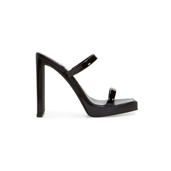 Jeffery Campbell Women’s Hustler Black Patent Leather Slip On Square Toe Sandal - Picture 11 of 11